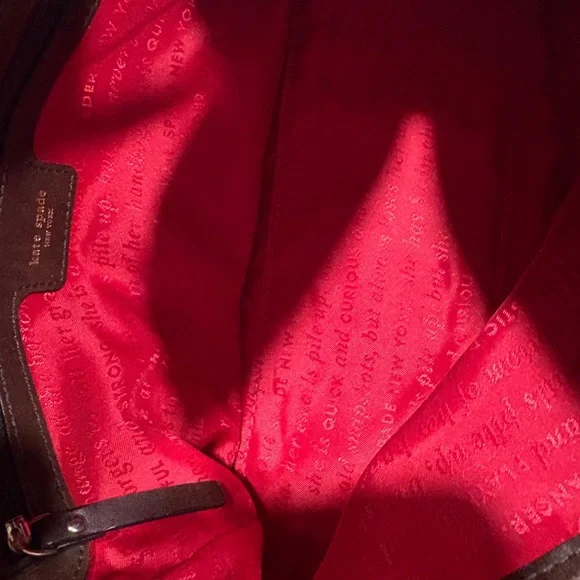 Kate Spade tartan handbag. Plaid wool like texture with leather trim. - Picture 6 of 7